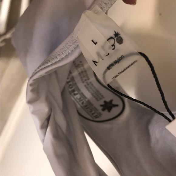 NEW Monica Hansen Bohemian Summer Lace Up One Piece silver color size large - Picture 9 of 9